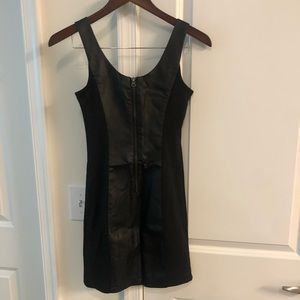 XS G BY GUESS LEATHER MIX DRESS